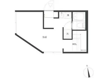 ST214(1K/5階)の間取り写真