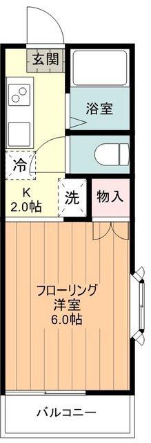 グランデュールT(1K/2階)の間取り写真