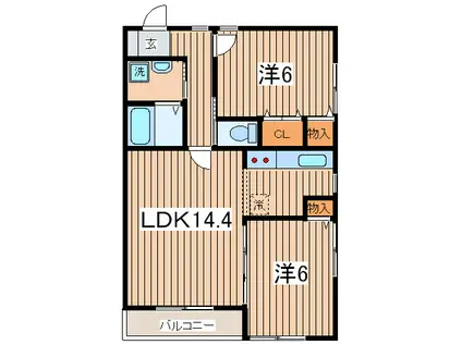 ERNTE(2LDK/1階)の間取り写真