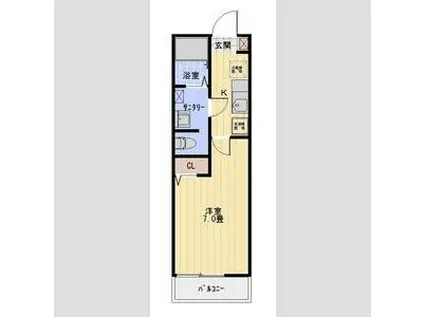 ブルーメ(1K/1階)の間取り写真