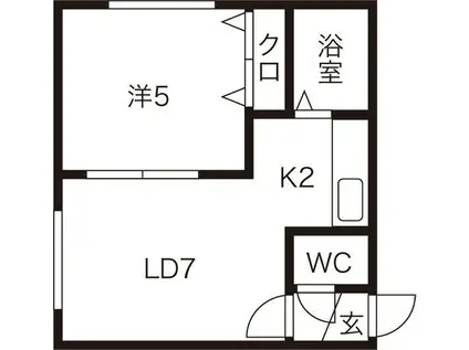 フォレスト豊平II(1DK/1階)の間取り写真