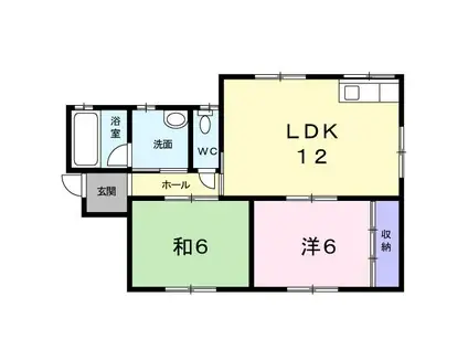 ＪＲ中央線 竜王駅 徒歩32分 1階建 築36年(2LDK/1階)の間取り写真