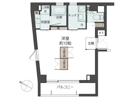 アトリエハウス多聞(1K/2階)の間取り写真