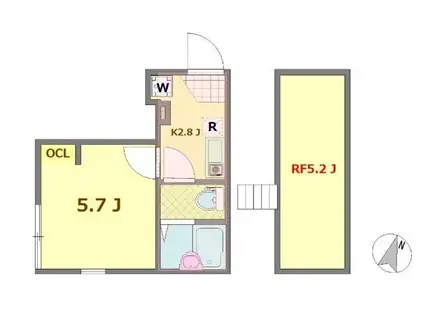 FIGLIO UNO(1K/1階)の間取り写真