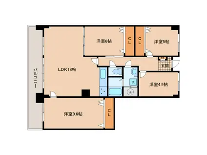 ユートピアレジデンス多賀1(4LDK/7階)の間取り写真