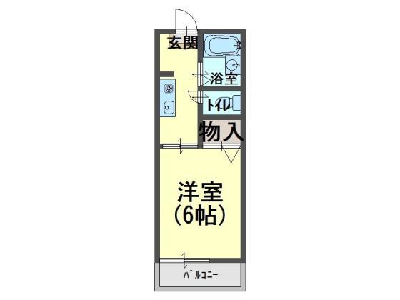 ピースフル(1K/1階)の間取り写真