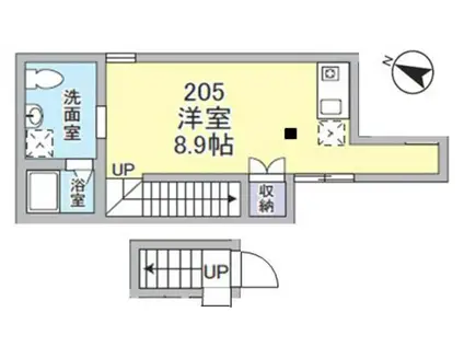 COCO GARDEN 金町(ワンルーム/2階)の間取り写真
