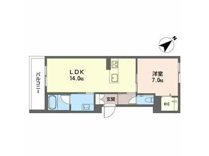 ヒューゲル(1LDK/3階)の間取り写真