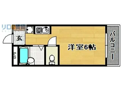 第8東昌ハイツ(1K/2階)の間取り写真