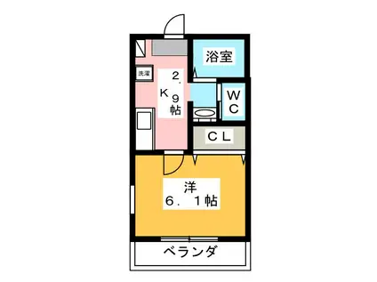 グローリア・ハイム(1K/2階)の間取り写真