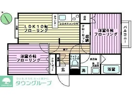 ハウスエムアンドアイD(2LDK/2階)の間取り写真