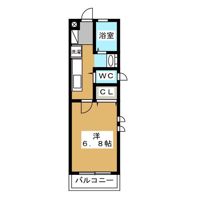 メゾンクレールII(1K/2階)の間取り写真