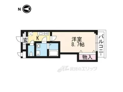 ヴェルメゾン北山(1K/5階)の間取り写真