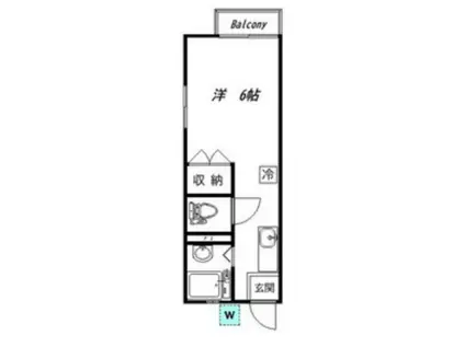 シルバーハイツ(ワンルーム/2階)の間取り写真