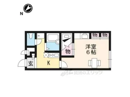 レオパレス五個荘(1K/1階)の間取り写真