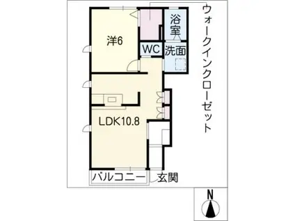 グレイスヴィラJ A棟(1LDK/1階)の間取り写真