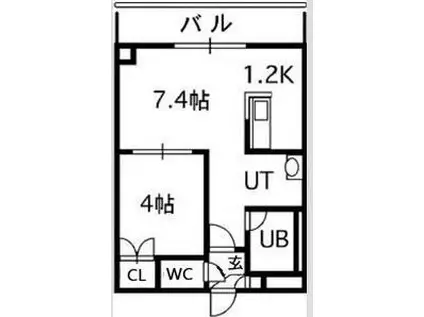 ロイヤルリバー(1LDK/5階)の間取り写真