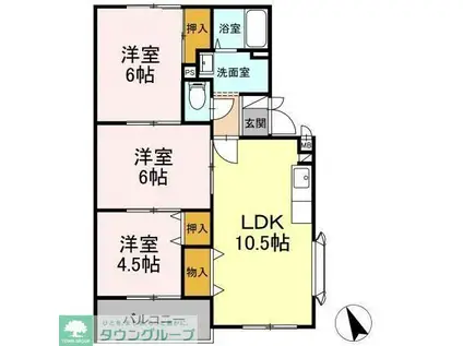 アルベール(3LDK/2階)の間取り写真