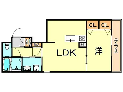 オリーブテラス(1LDK/1階)の間取り写真