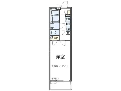 メゾン東橋本(1K/2階)の間取り写真