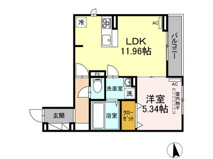 イグレック新小平 小平市小川町PJ(1LDK/2階)の間取り写真