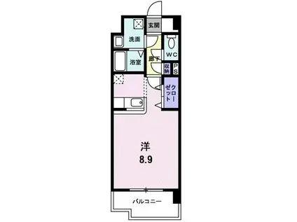 フォーウィルズコート(1K/5階)の間取り写真