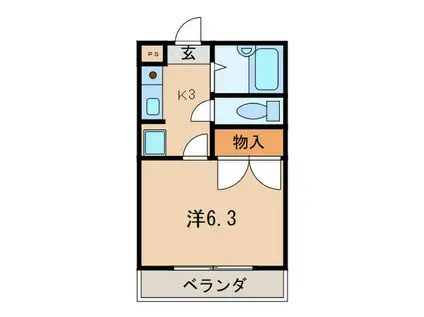 プチメゾン(1K/2階)の間取り写真