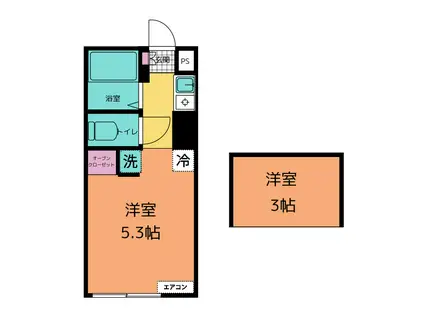 アネックス鶴ヶ峰(ワンルーム/1階)の間取り写真