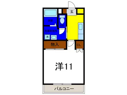 シャルム21(1K/2階)の間取り写真