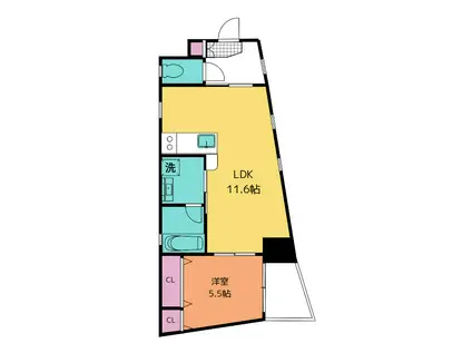 〇ALII SHIROKANEDAI(1LDK/2階)の間取り写真