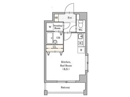 プリムヴェール マルイ(ワンルーム/3階)の間取り写真