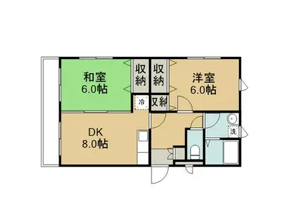 COURT ADONIS(2DK/1階)の間取り写真