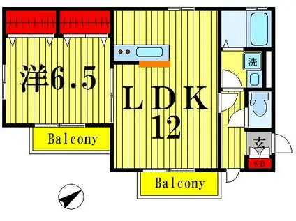 コレット(1LDK/1階)の間取り写真