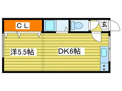 ノースセブン(1DK/2階)の間取り写真