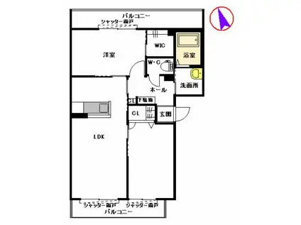 マ・ドマール宰都 B棟(2LDK/3階)の間取り写真