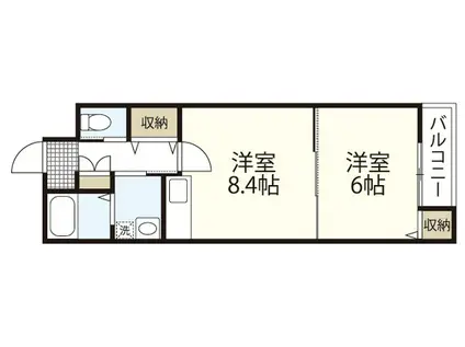 山本レジデンス(1LDK/3階)の間取り写真