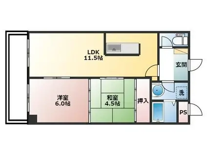 アクトピアTOYAMA(2LDK/3階)の間取り写真
