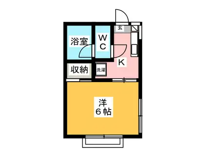 ハウスミト(1K/1階)の間取り写真