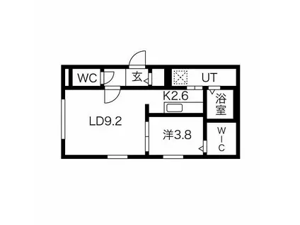 ARROWS III(1LDK/1階)の間取り写真