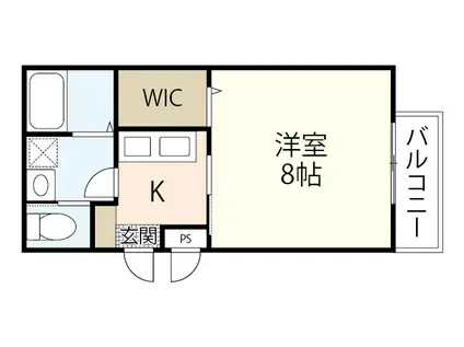 ルーク庚午北(1K/1階)の間取り写真