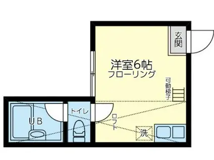 天王町コニーホーキンス(ワンルーム/2階)の間取り写真