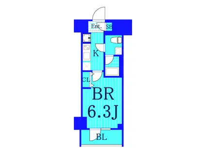 アゼスト関内(1K/3階)の間取り写真