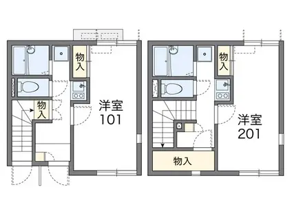 レオネクストアーミリージュ(1K/2階)の間取り写真