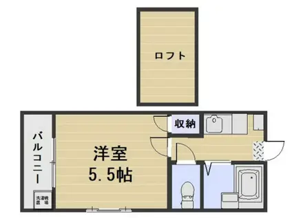 リヴェール豊成第1(1K/2階)の間取り写真