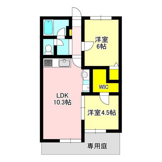 クオリティハイツII(2LDK/1階)の間取り写真