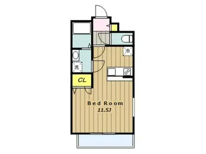 プレミアムプラスみなみ野(ワンルーム/1階)の間取り写真