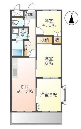 ステイブル円座(3DK/2階)の間取り写真
