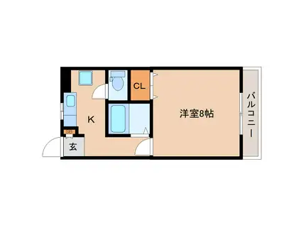 パートナー小松島(1K/1階)の間取り写真