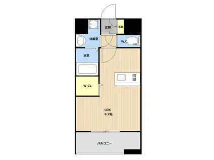 LIBTH博多駅南IV(ワンルーム/11階)の間取り写真