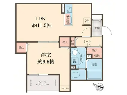スマイル K(1LDK/2階)の間取り写真